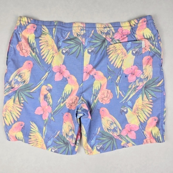 Chubbies Swim Trunks 3XL Blue Parrots Floral Tropical Swim Shorts Lined Pockets - Picture 4 of 8